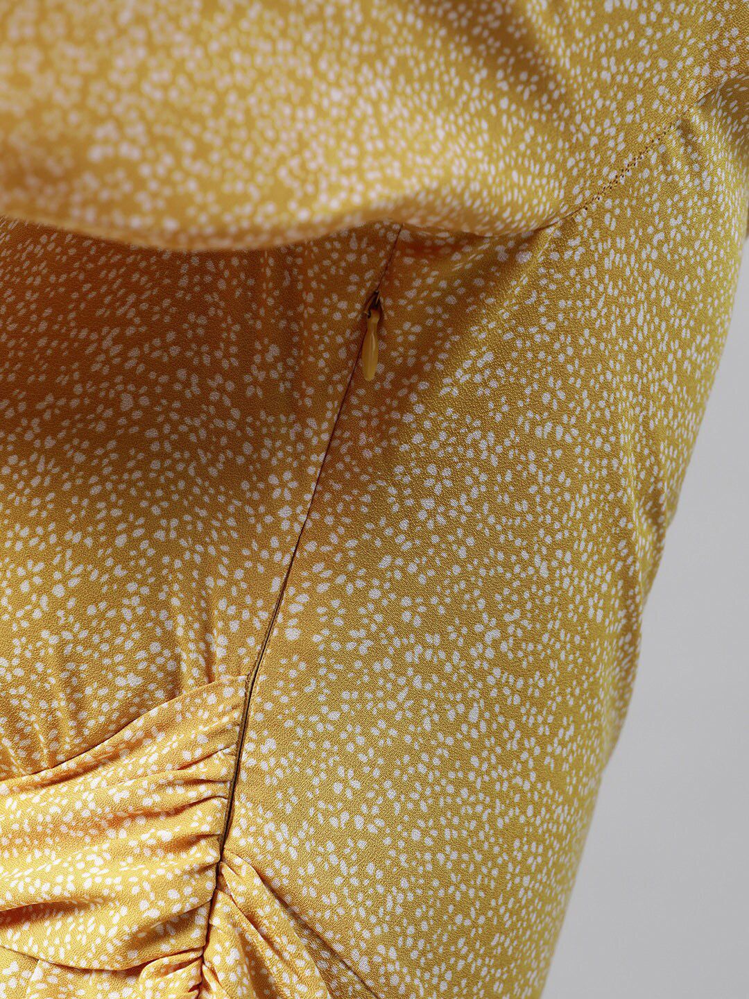 STREET 9 Woman Yellow Georgette Drop-Waist Dress - Image 6