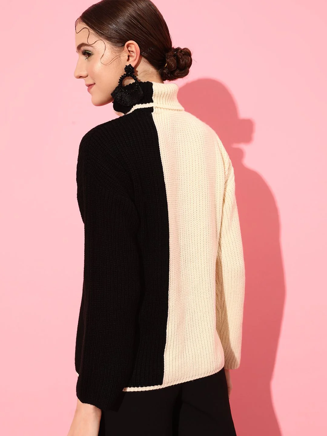 STREET 9 Women Acrylic Colourblocked Pullover - Image 5