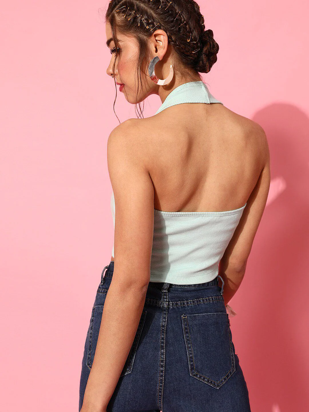 STREET 9 Women Alluring Turquoise Blue Solid Top - Image 5