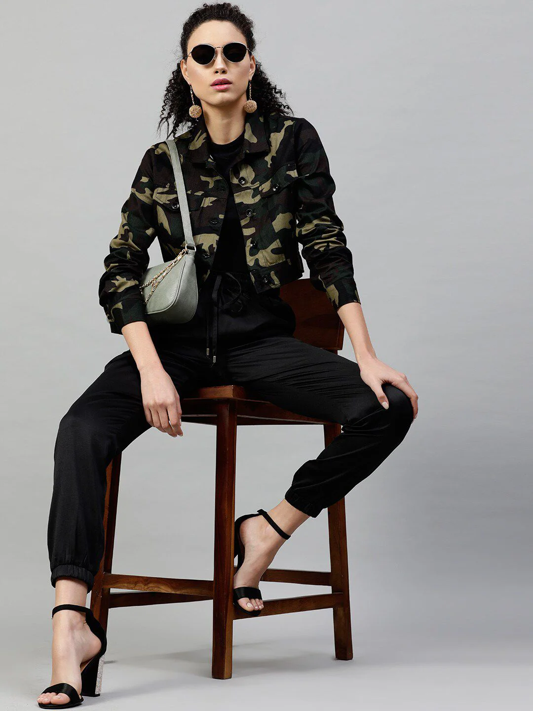 STREET 9 Women Black Printed Lightweight Pure Cotton Tailored Jacket - Image 4