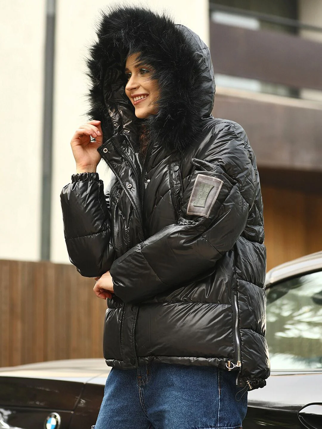 STREET 9 Women Black Solid Jacket - Image 4