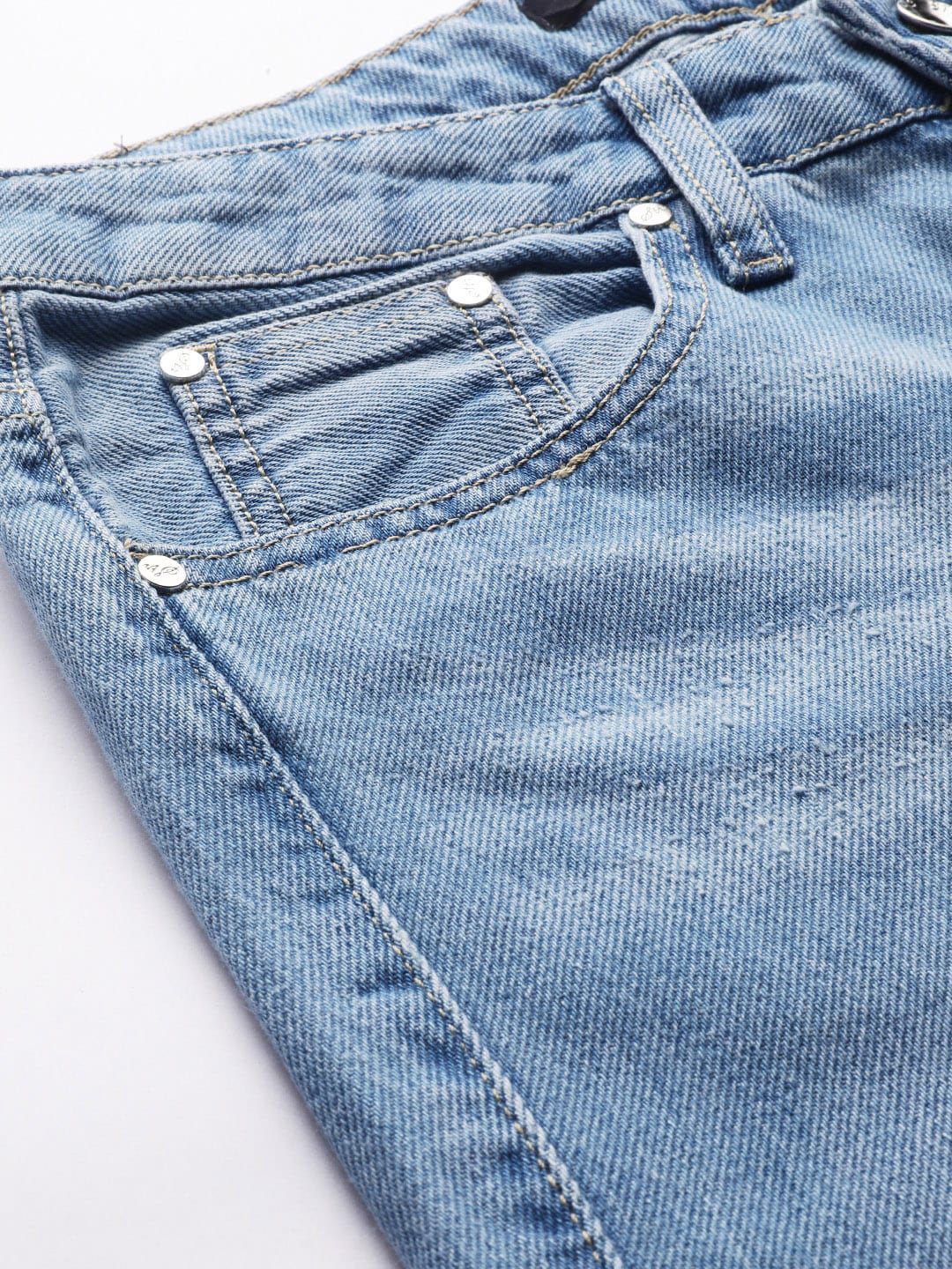 STREET 9 Women Wide Leg Mid-Rise Slash Knee Stretchable Jeans - Image 6
