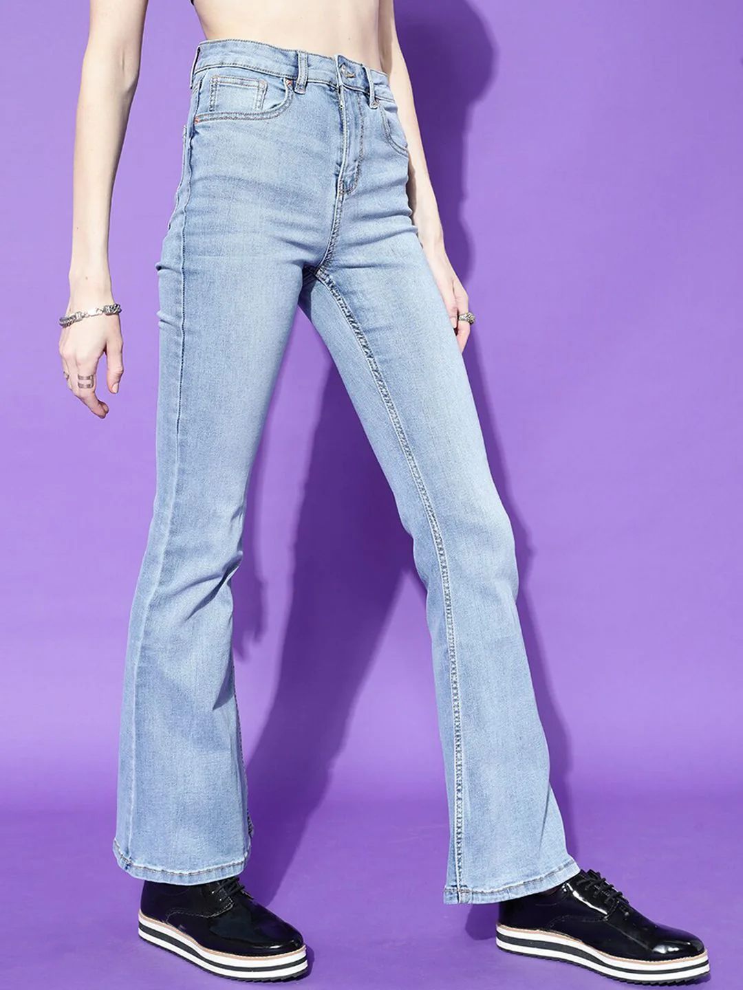 STREET 9 Women Blue Hottie Skinny Fit High-Rise Heavy Fade Jeans - Image 2