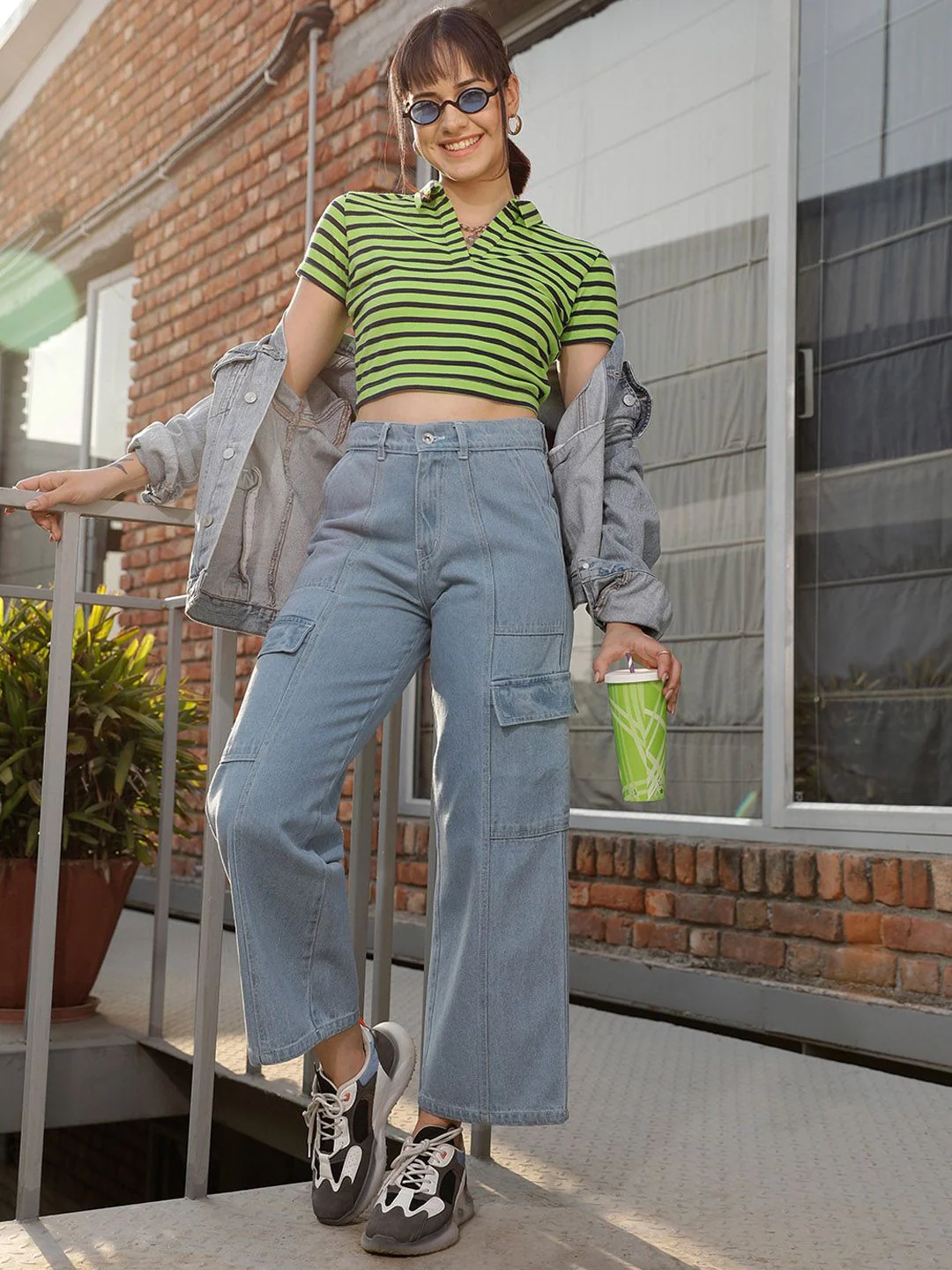 STREET 9 Women Blue Jean Wide Leg High-Rise Clean Look Light Fade Jeans - Image 5