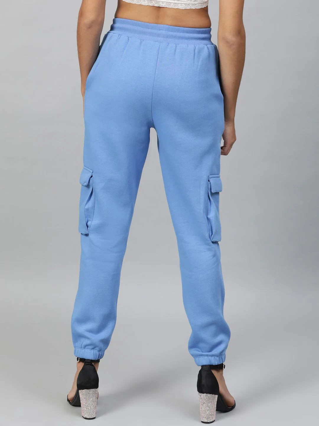 STREET 9 Women Blue Regular Fit Solid Joggers - Image 3