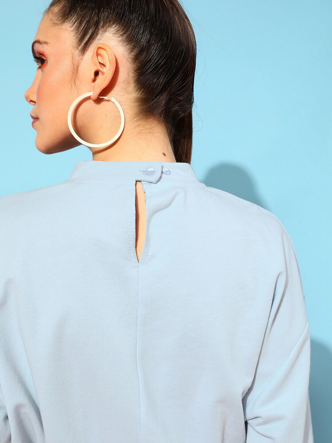 STREET 9 Women Blue Solid Sweatshirt - Image 6