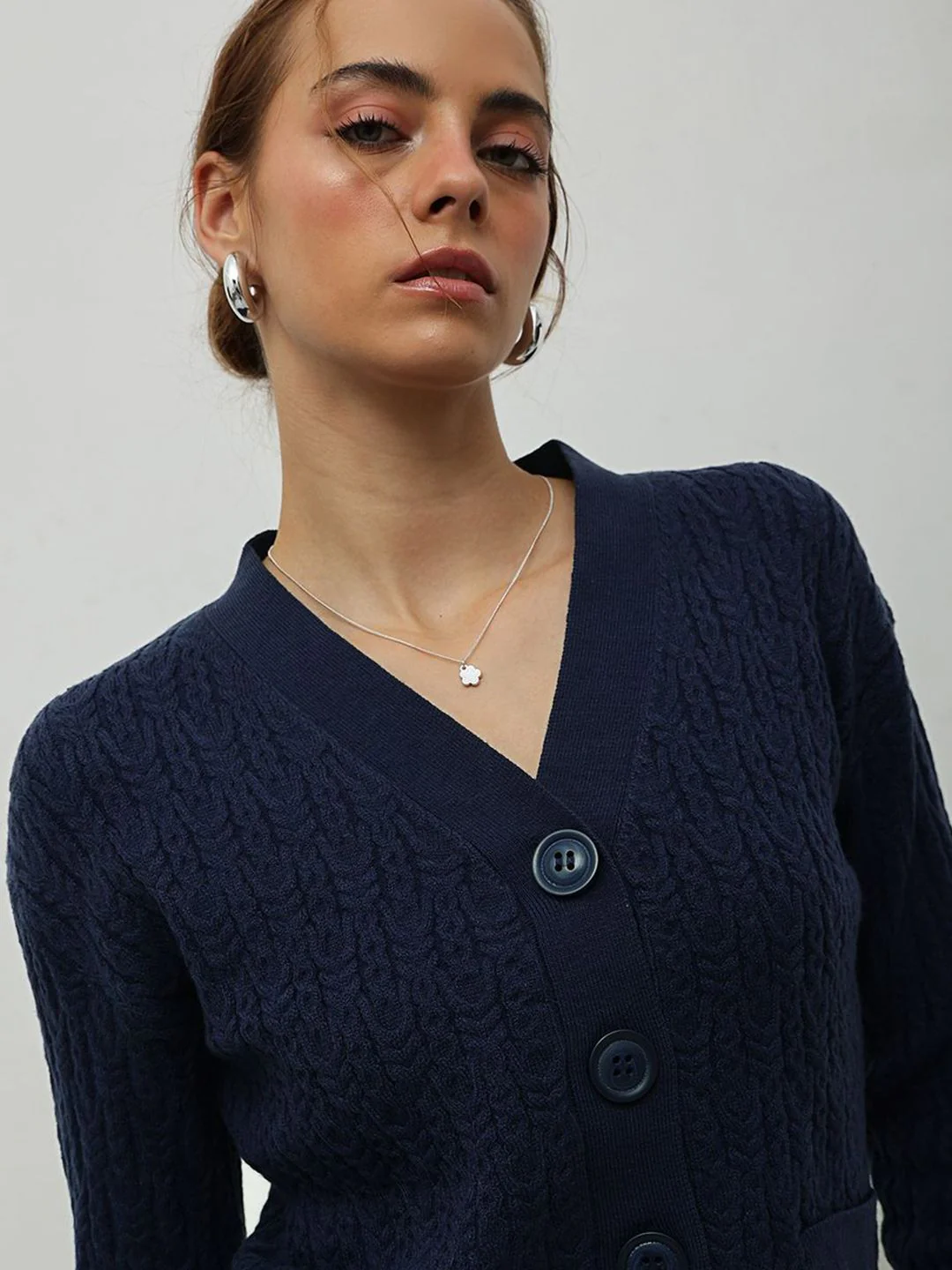 STREET 9 Women Cable Knit Cardigan - Image 3