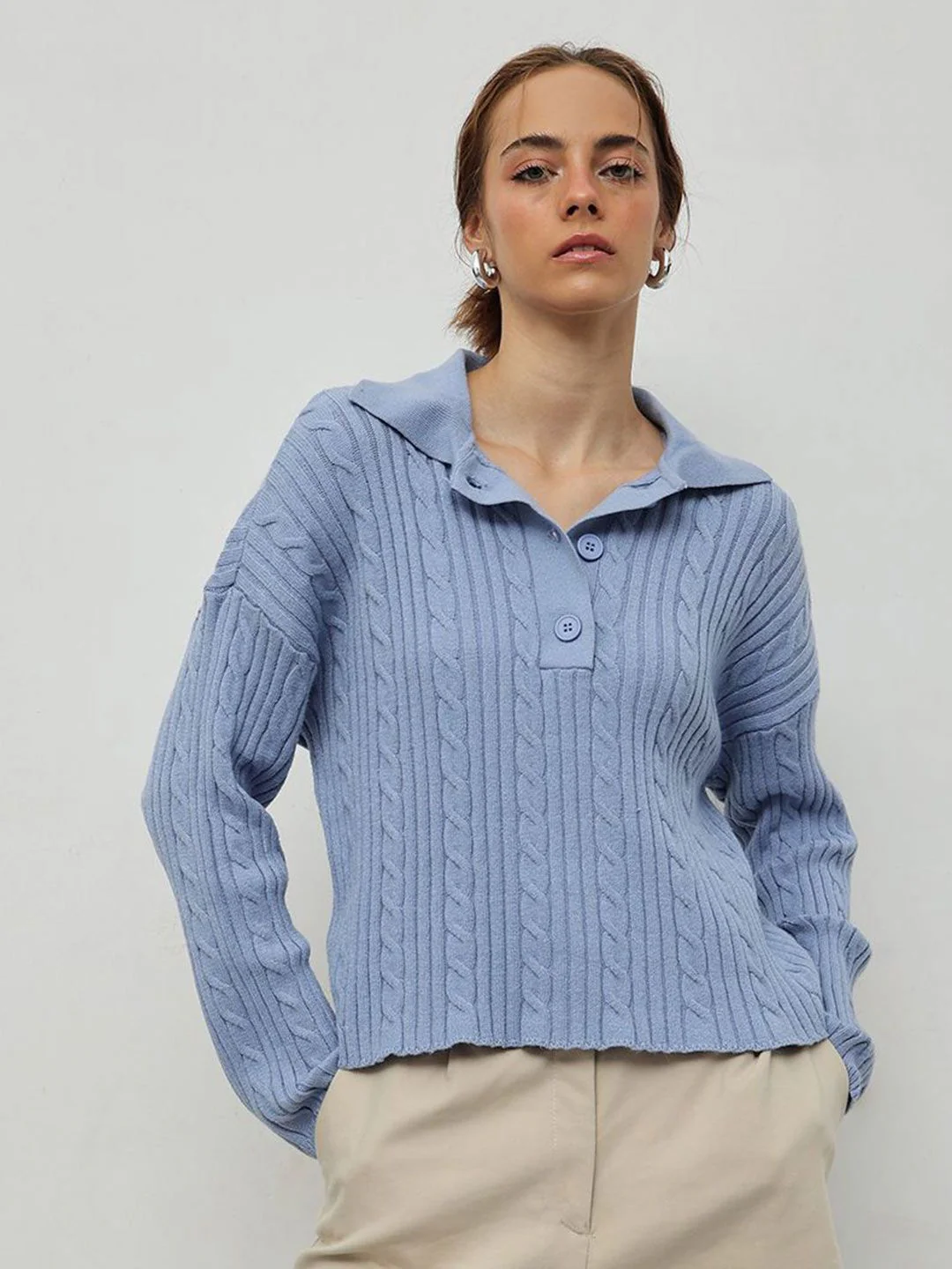 STREET 9 Women Cable Knit Pullover - Image 2