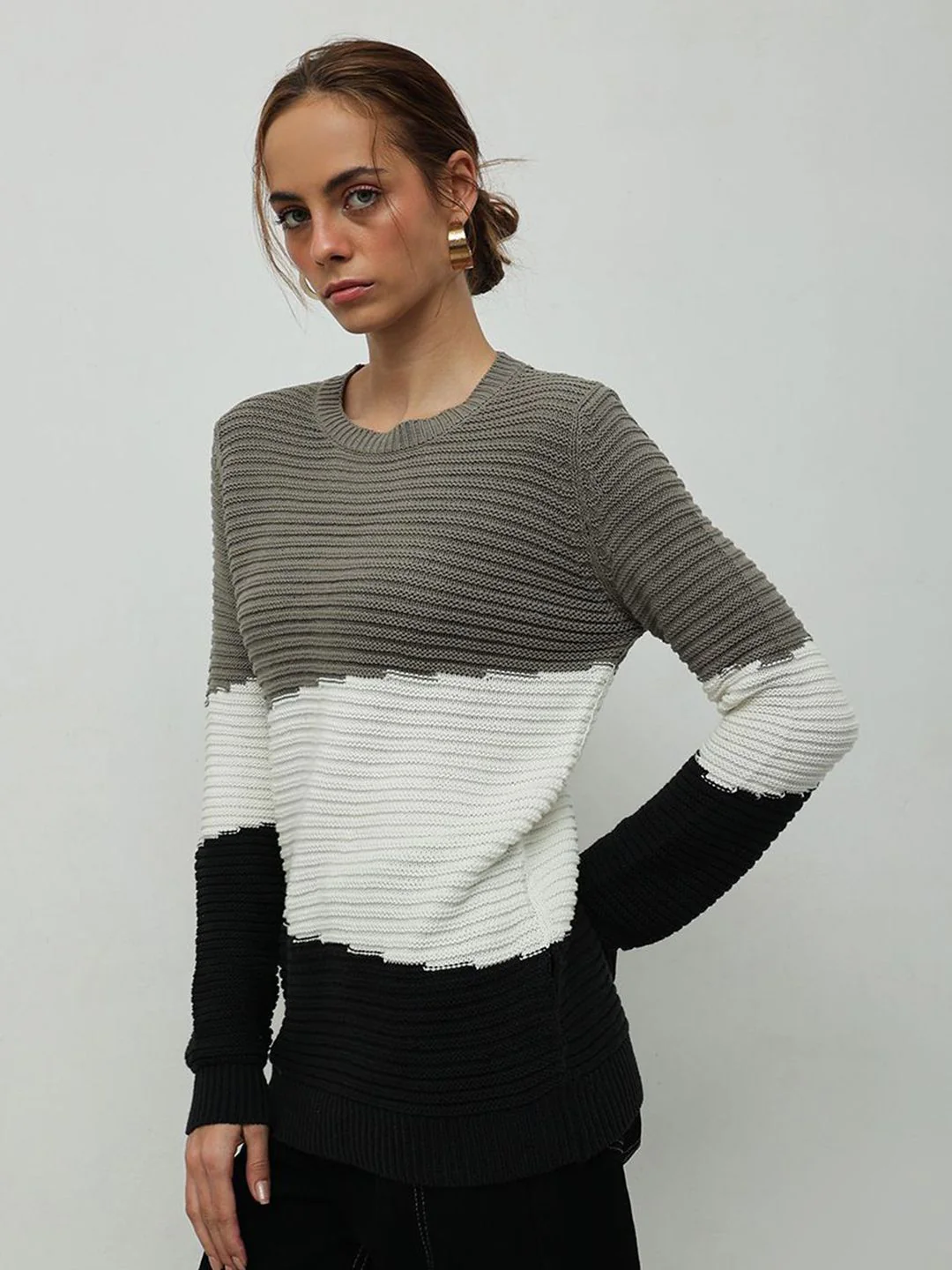 STREET 9 Women Colourblocked Pullover - Image 3