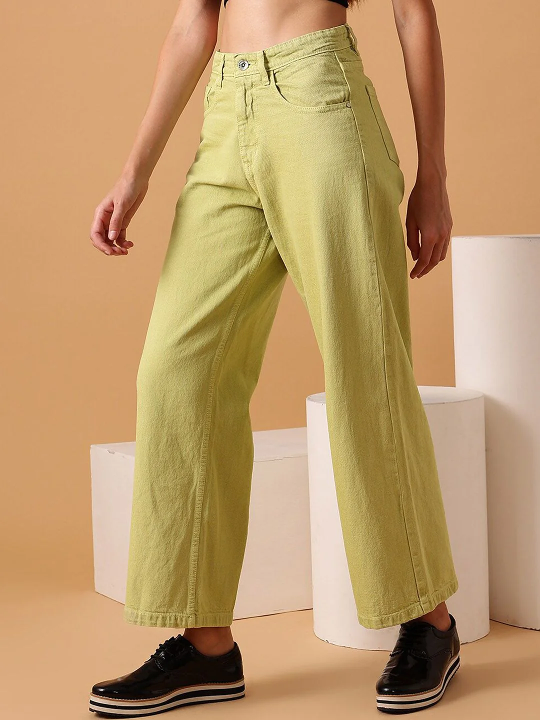 STREET 9 Women Comfort Wide Leg Clean Look Pure Cotton Jeans - Image 2