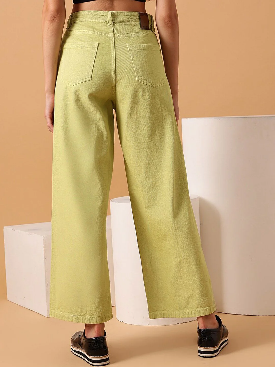 STREET 9 Women Comfort Wide Leg Clean Look Pure Cotton Jeans - Image 3
