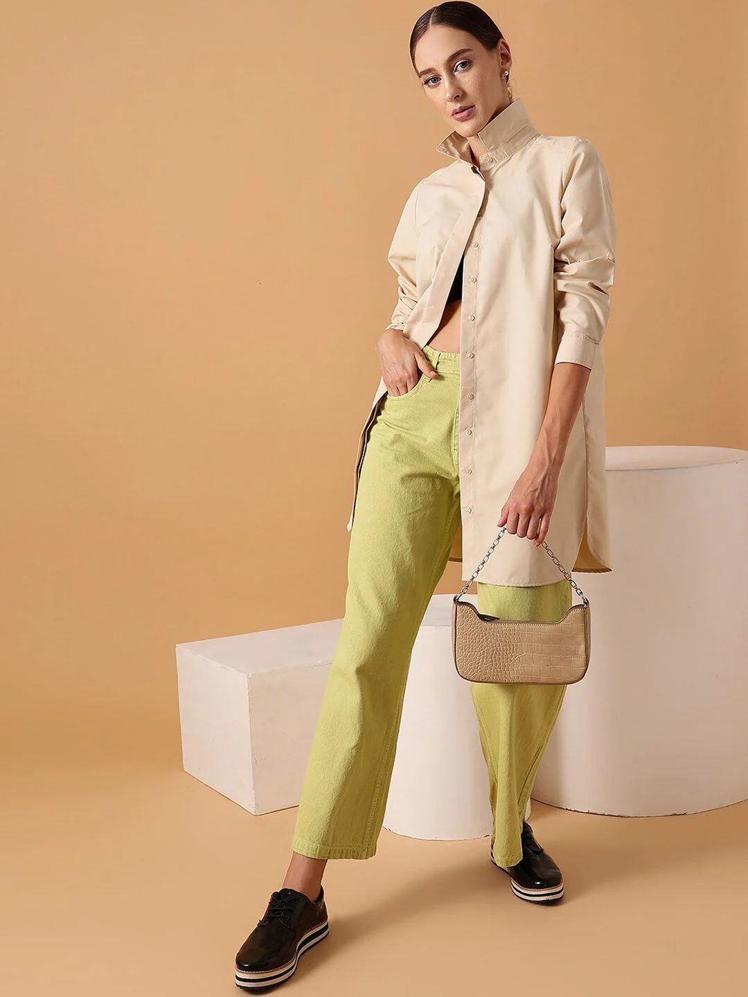 STREET 9 Women Comfort Wide Leg Clean Look Pure Cotton Jeans - Image 5