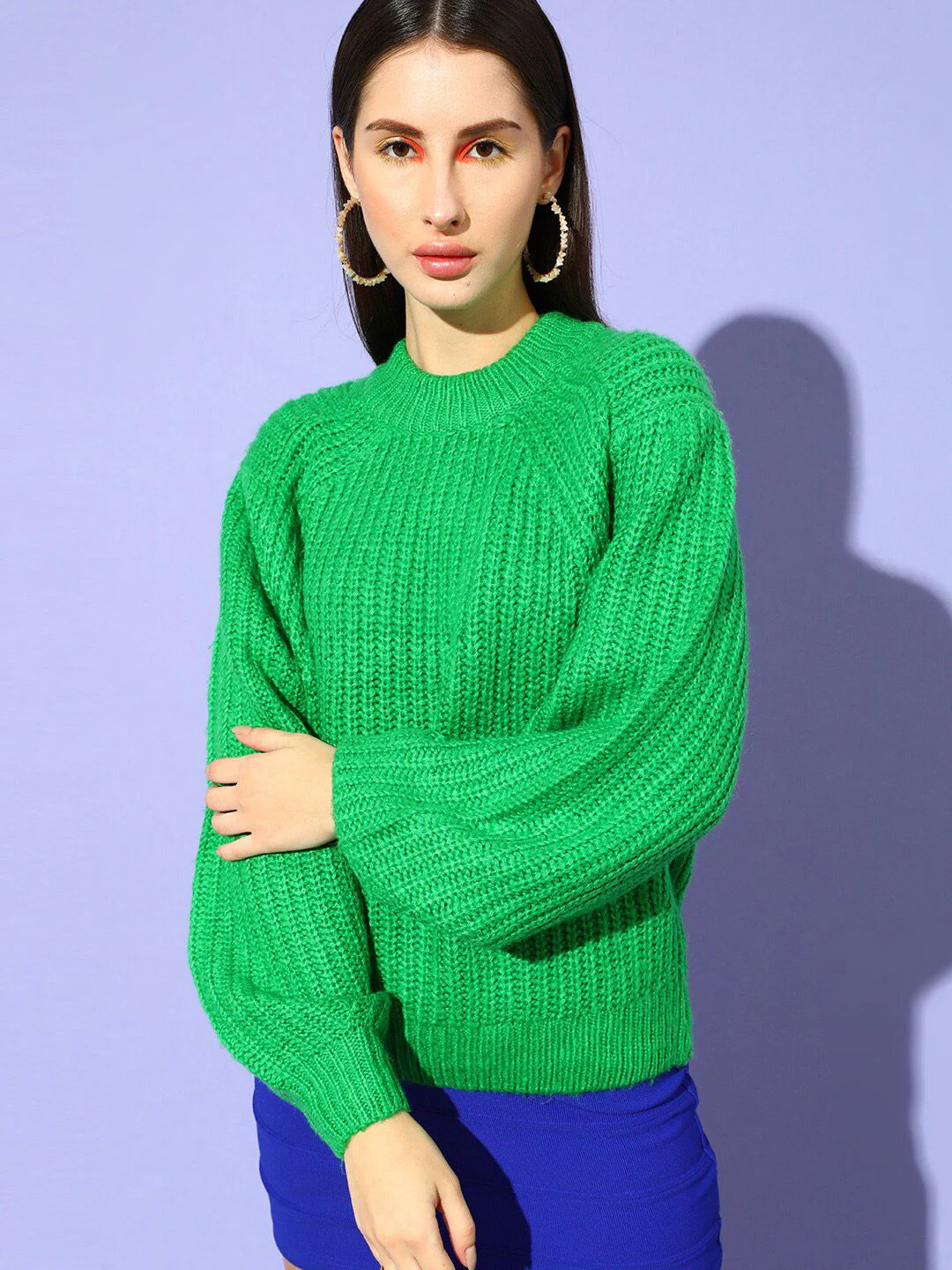 STREET 9 Women Green Cable Knit Pullover - Image 6