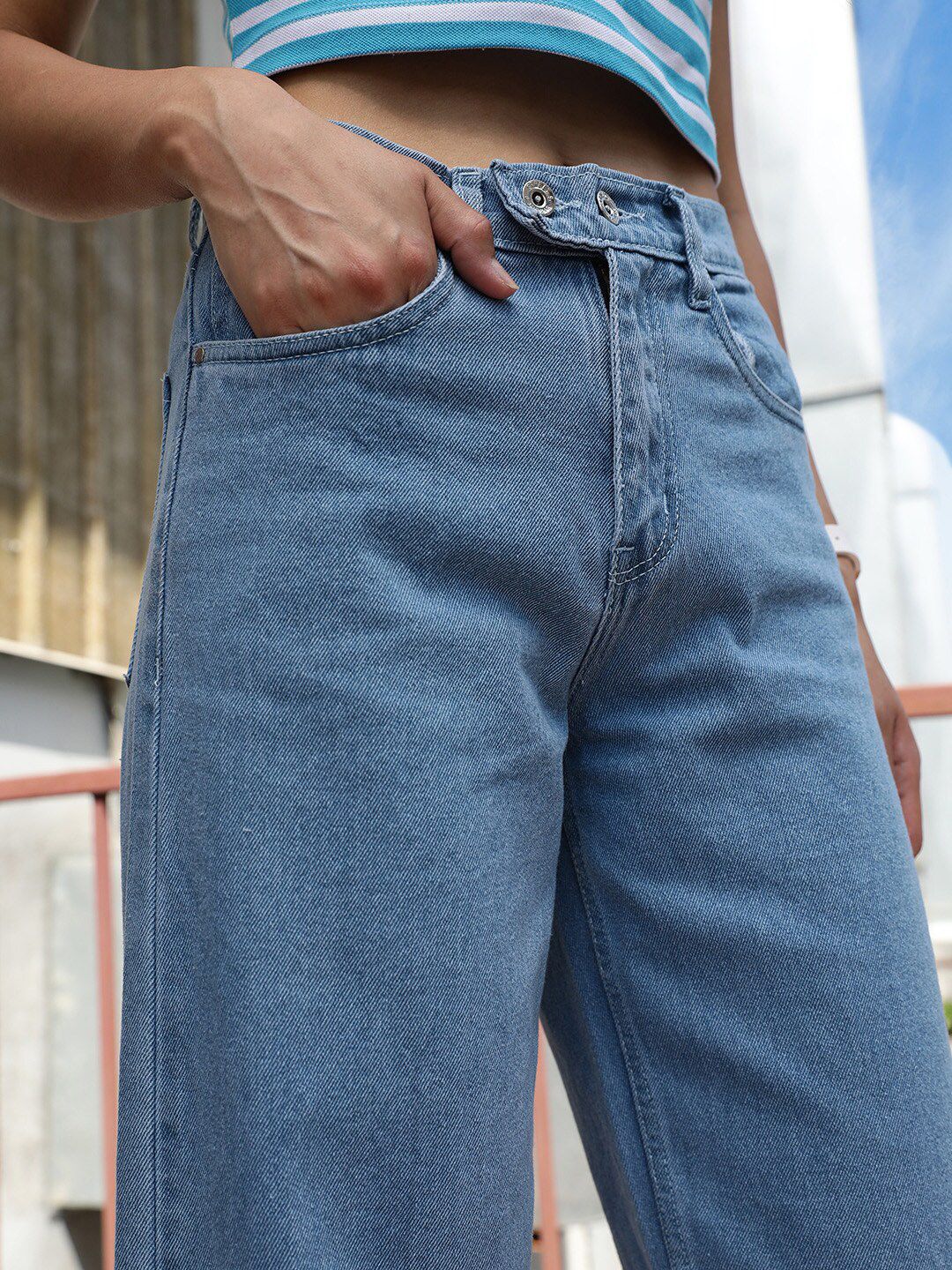 STREET 9 Women Jean Wide Leg High-Rise Cotton Jeans - Image 4