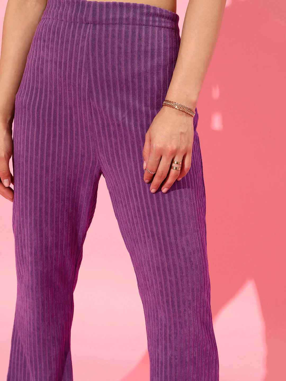 STREET 9 Women Purple Flared Trousers - Image 10