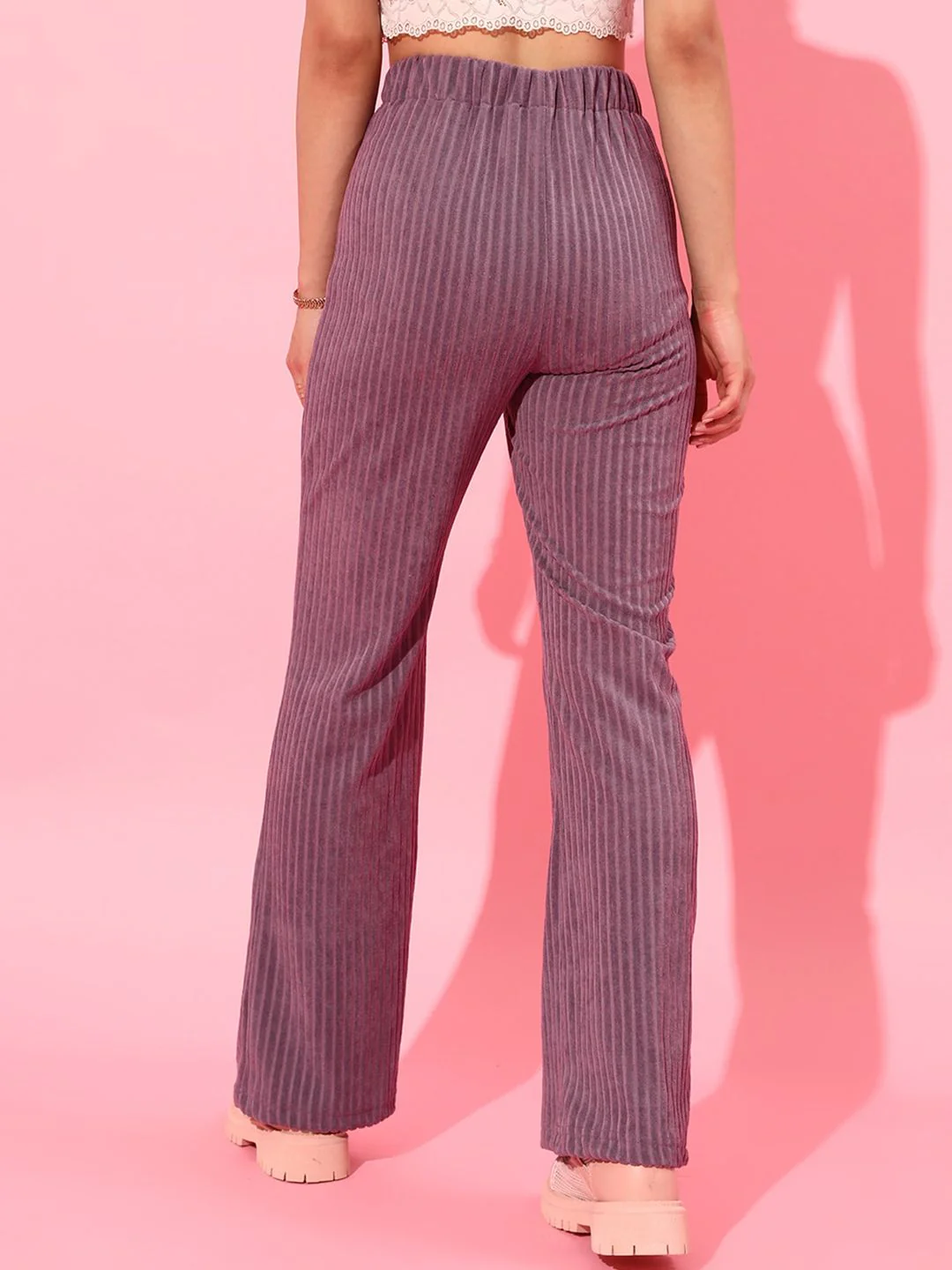 STREET 9 Women Purple Flared Trousers - Image 3