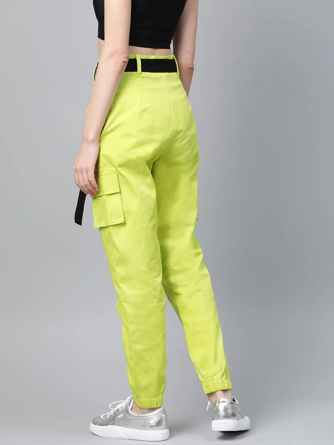 STREET 9 Women Lime Green Cargos - Image 3