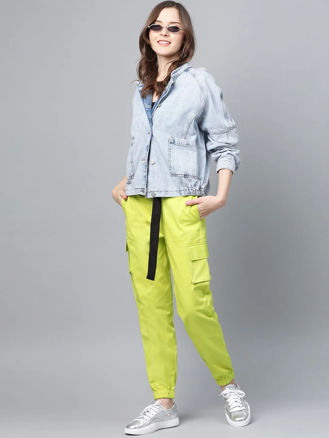 STREET 9 Women Lime Green Cargos - Image 5