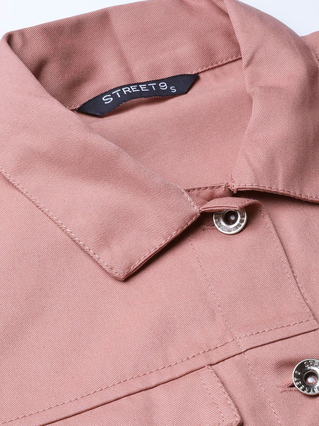 STREET 9 Women Mauve Solid Denim Jacket - Image 2