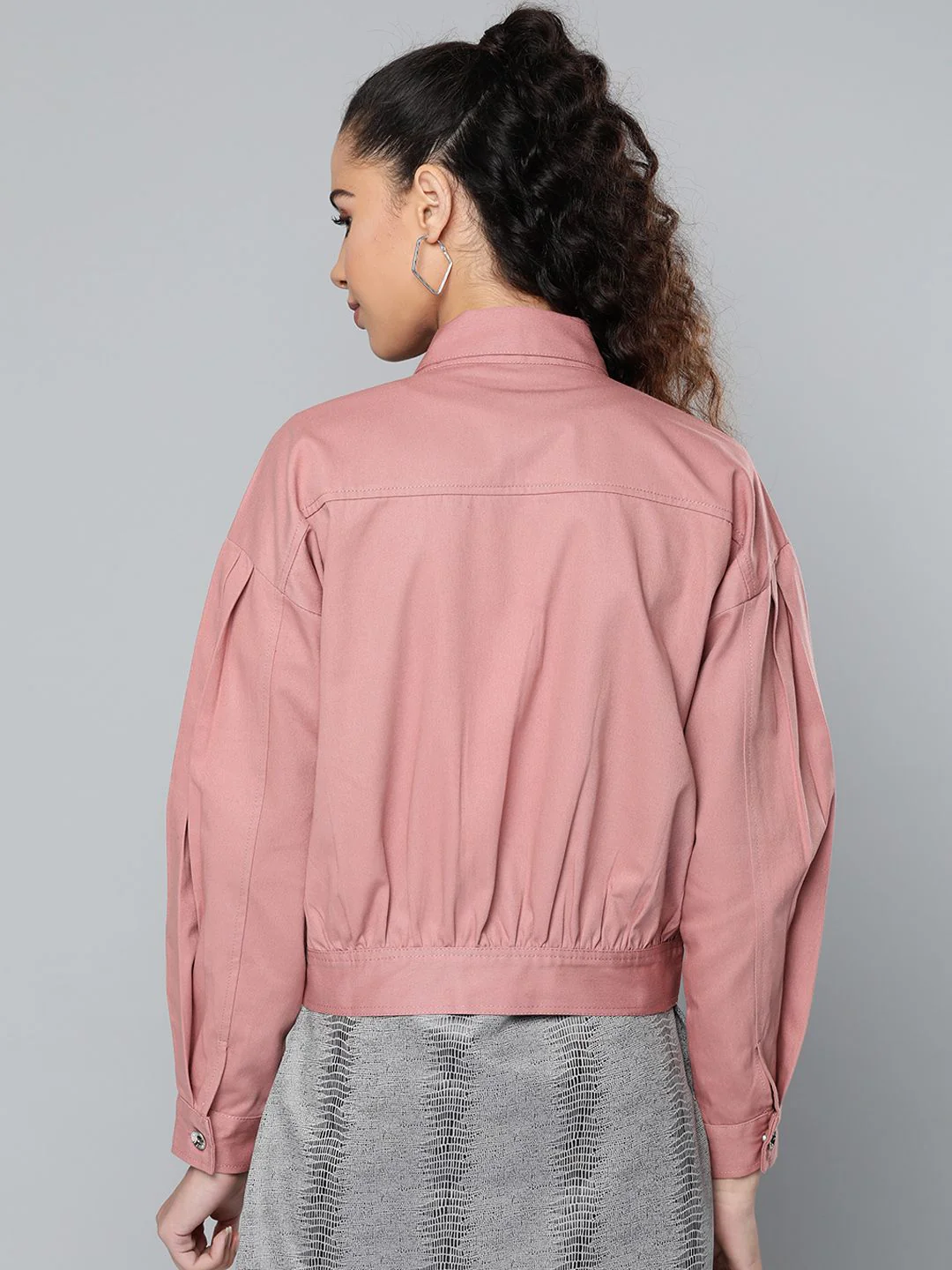 STREET 9 Women Mauve Solid Denim Jacket - Image 4