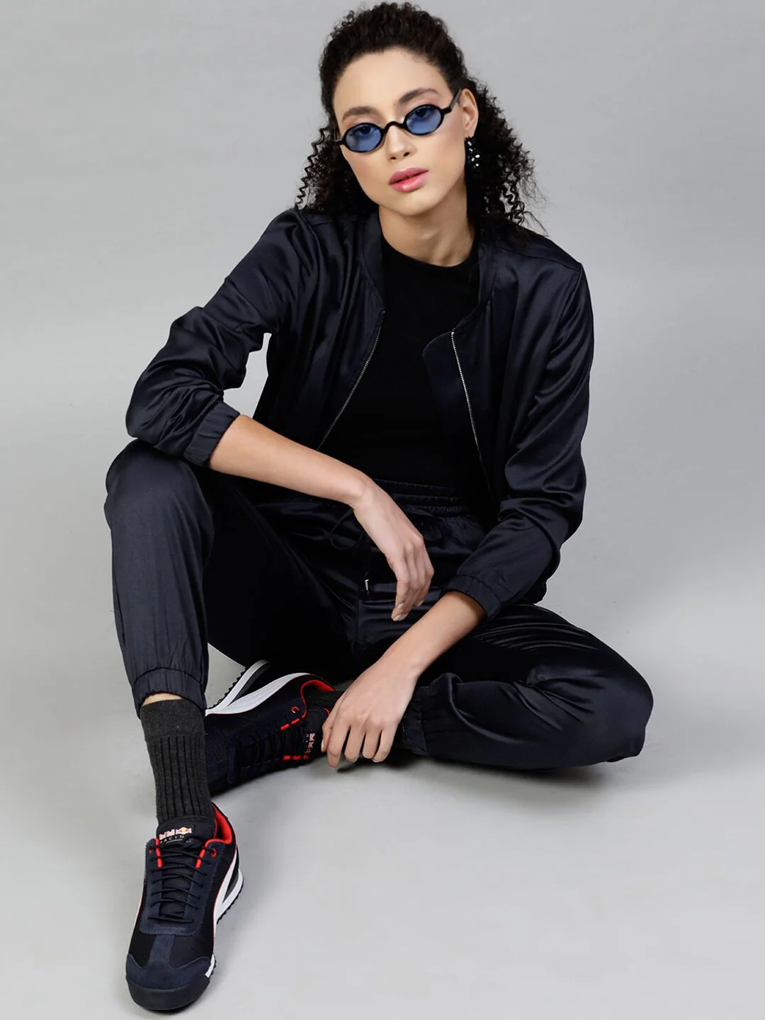 STREET 9 Women Navy Blue Solid Lightweight Sporty Jacket - Image 4