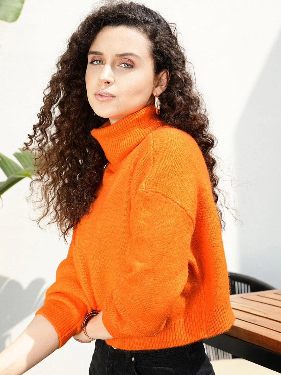 STREET 9 Women Orange Crop Pullover - Image 3