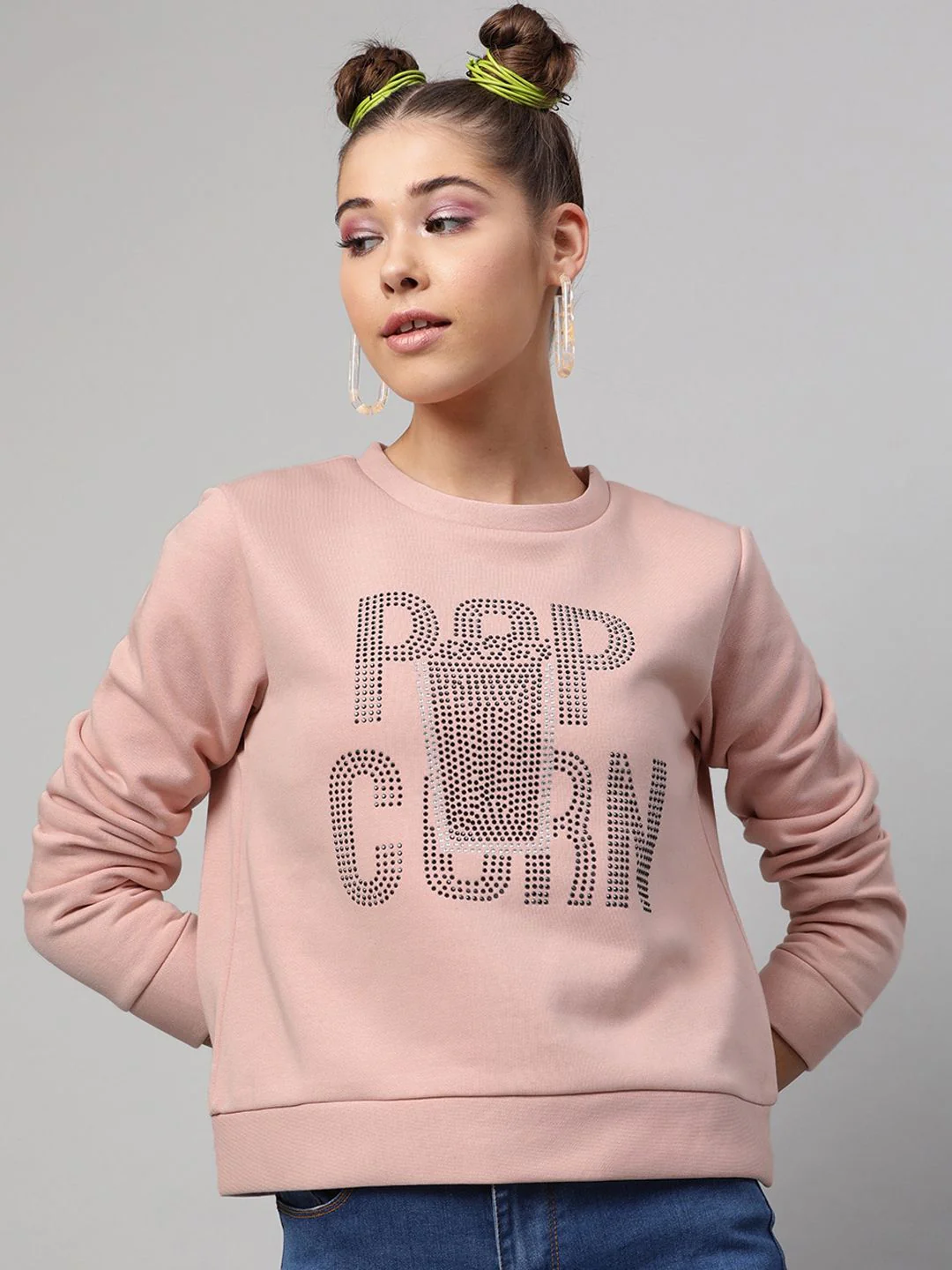STREET 9 Women Pink Printed Sweatshirt