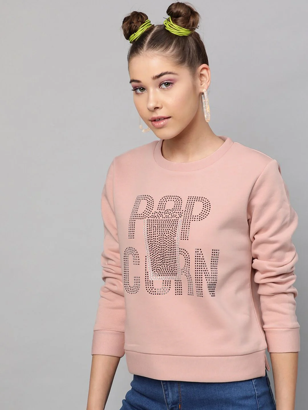 STREET 9 Women Pink Printed Sweatshirt - Image 3