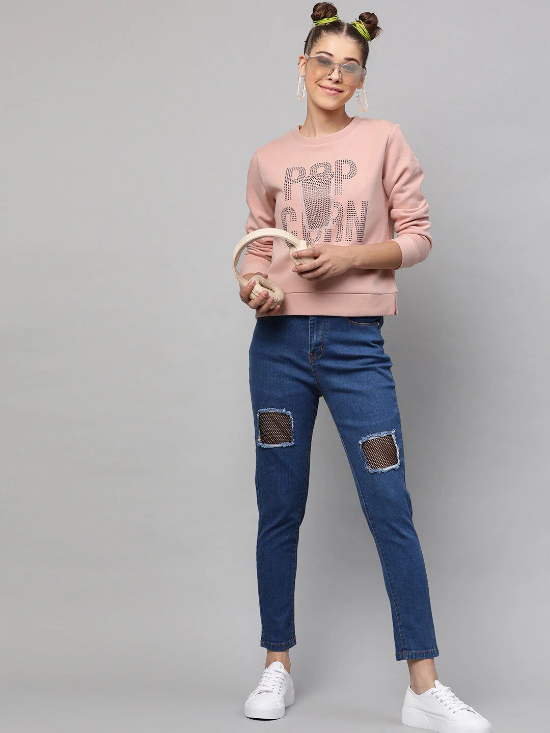STREET 9 Women Pink Printed Sweatshirt - Image 4