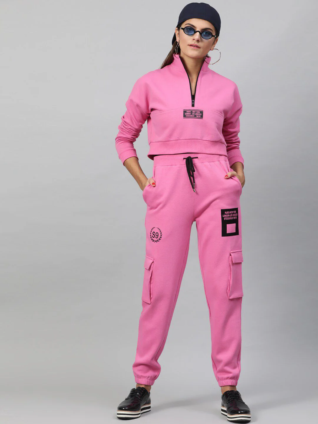 STREET 9 Women Pink Regular Fit Solid Joggers - Image 5