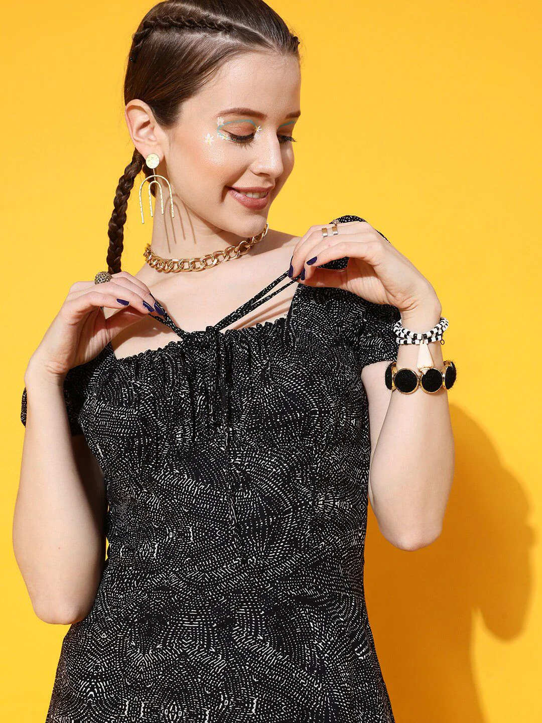 STREET 9 Women Stunning Black Abstract Dress - Image 2