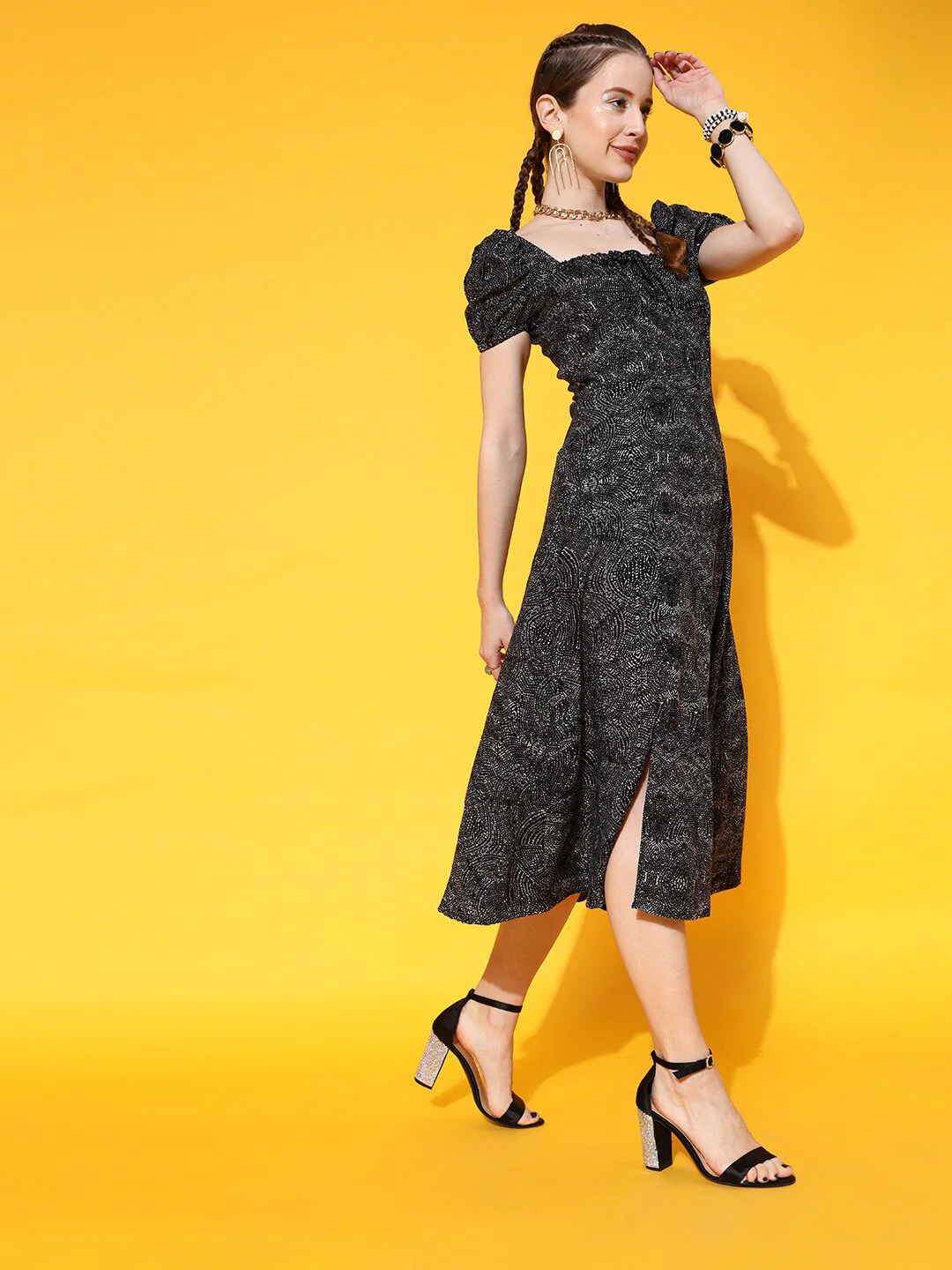 STREET 9 Women Stunning Black Abstract Dress - Image 3