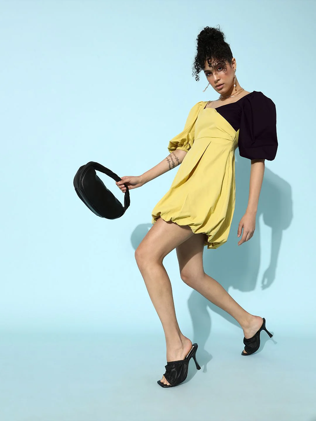 STREET 9 Women Yellow Solid Dress - Image 2