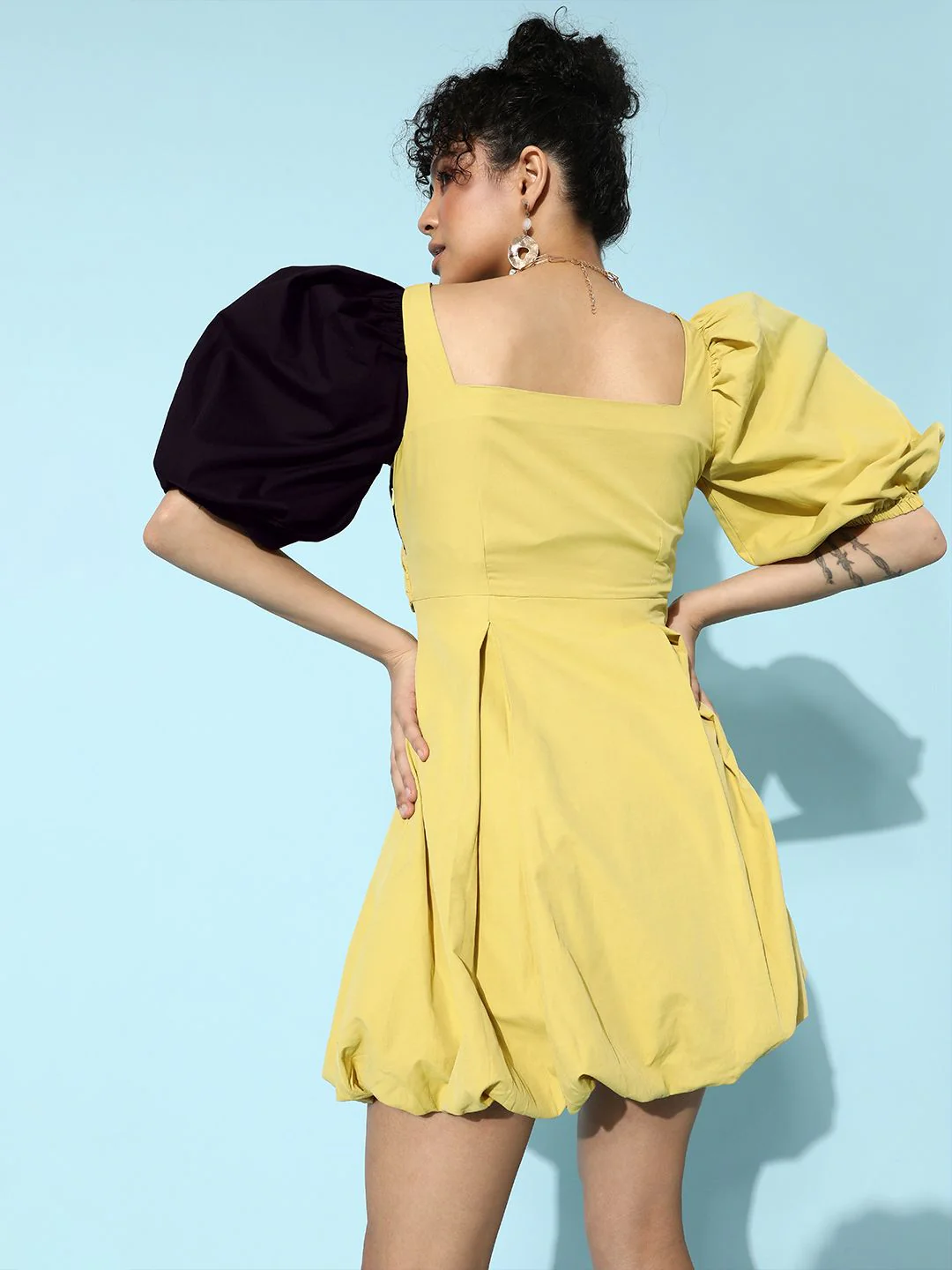 STREET 9 Women Yellow Solid Dress - Image 5