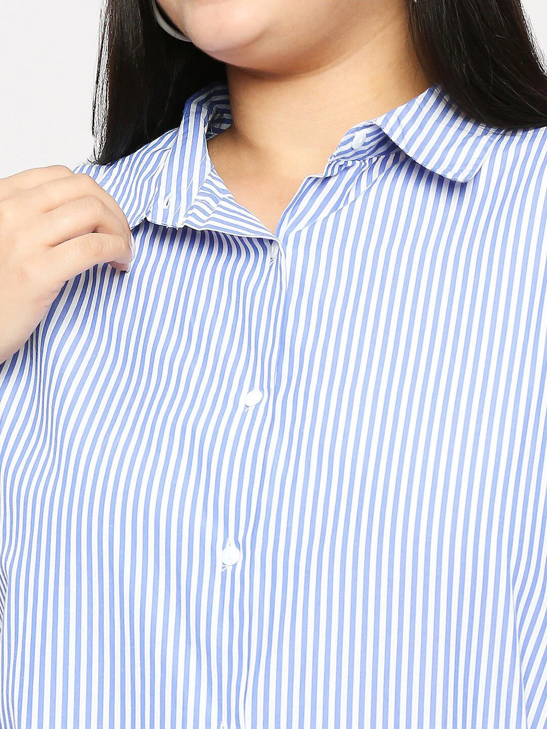 Style Quotient Plus Size Striped Smart Formal Shirt - Image 2