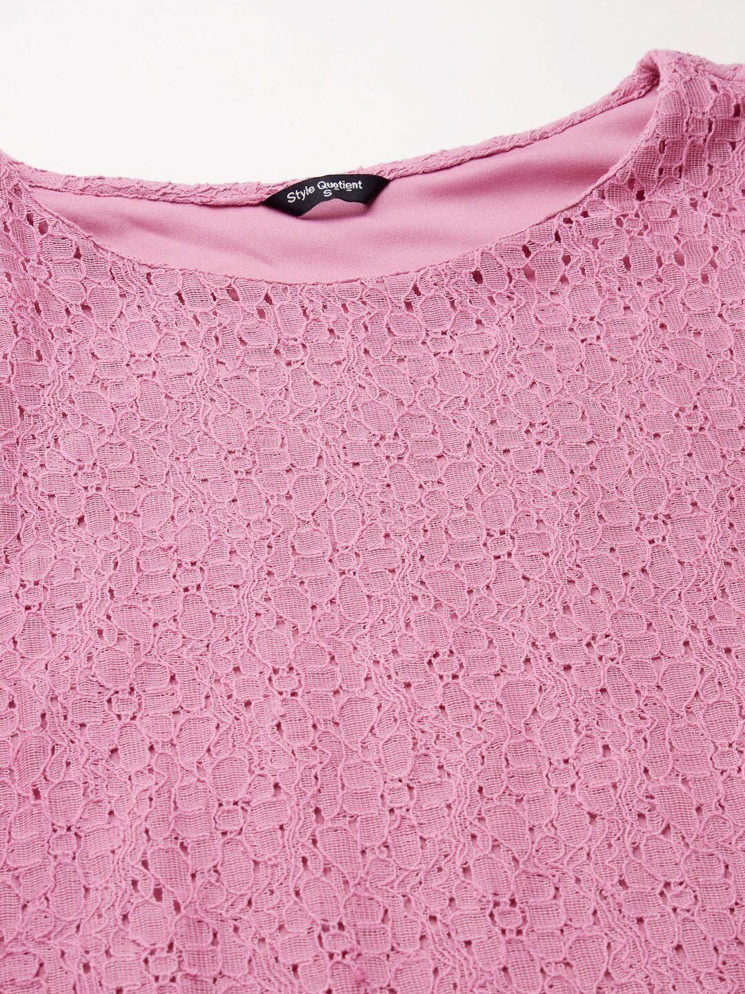 Style Quotient Schiffli Puff Sleeve Cotton Regular Top - Image 6