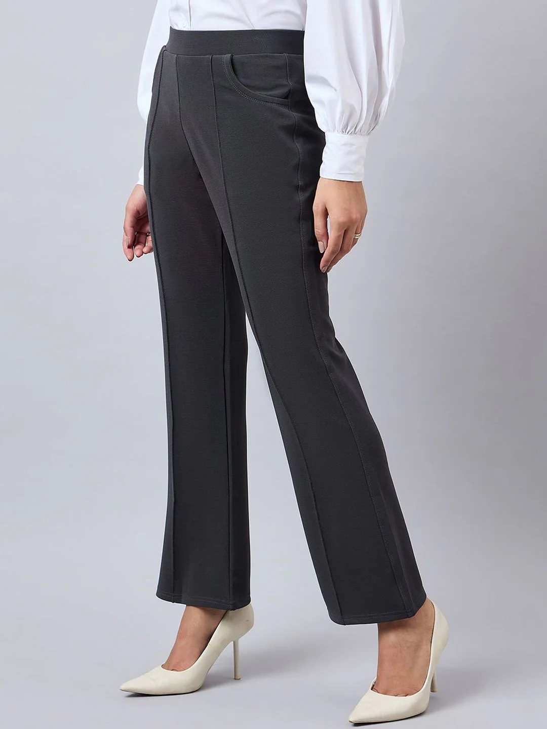 Style Quotient Women Smart Flared Bootcut Trousers - Image 2
