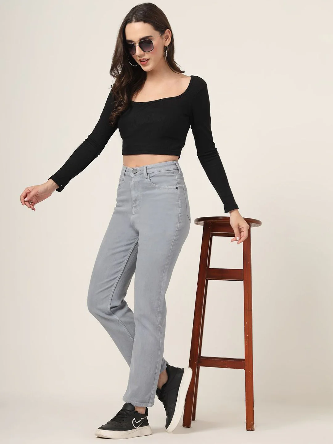 Style Quotient Women Straight Fit High-Rise Stretchable Denim Jeans - Image 4