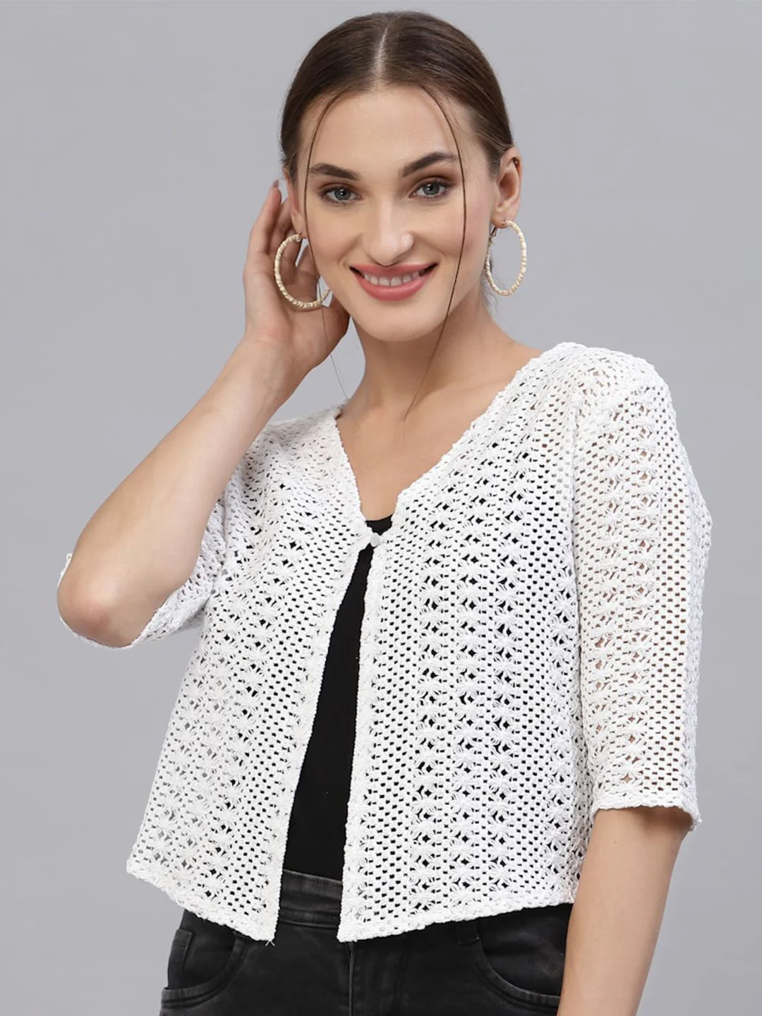 Style Quotient Women White Shrug - Image 6