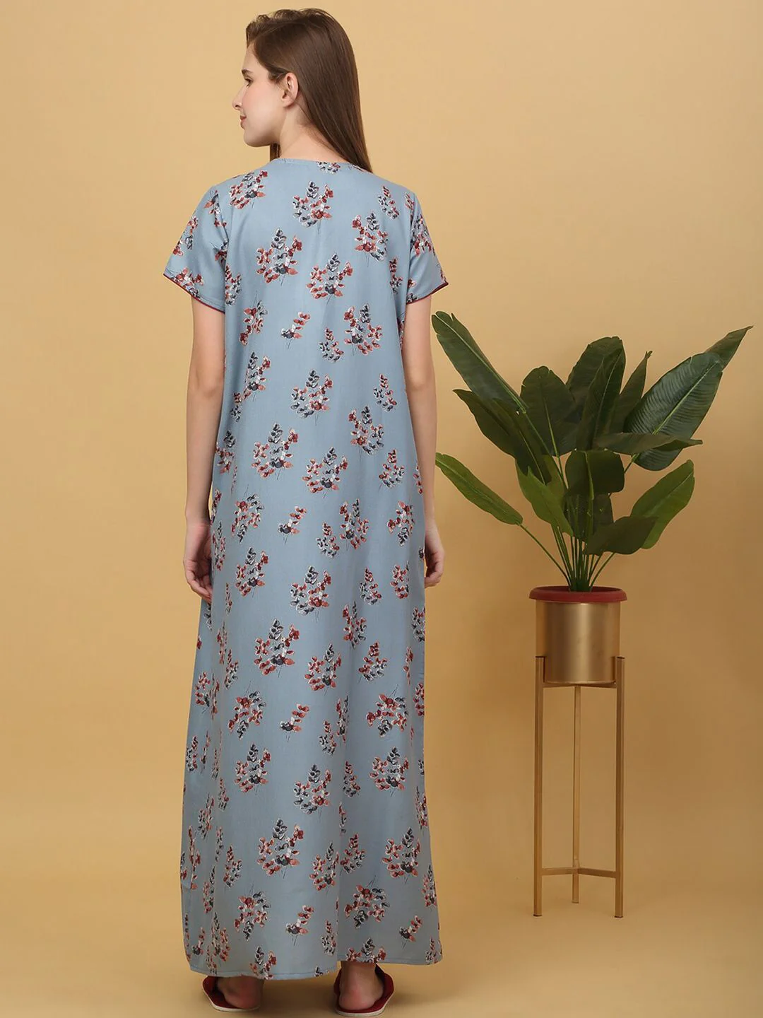 Sweet Dreams Printed pure cotton Maxi Nightdress - Image 5