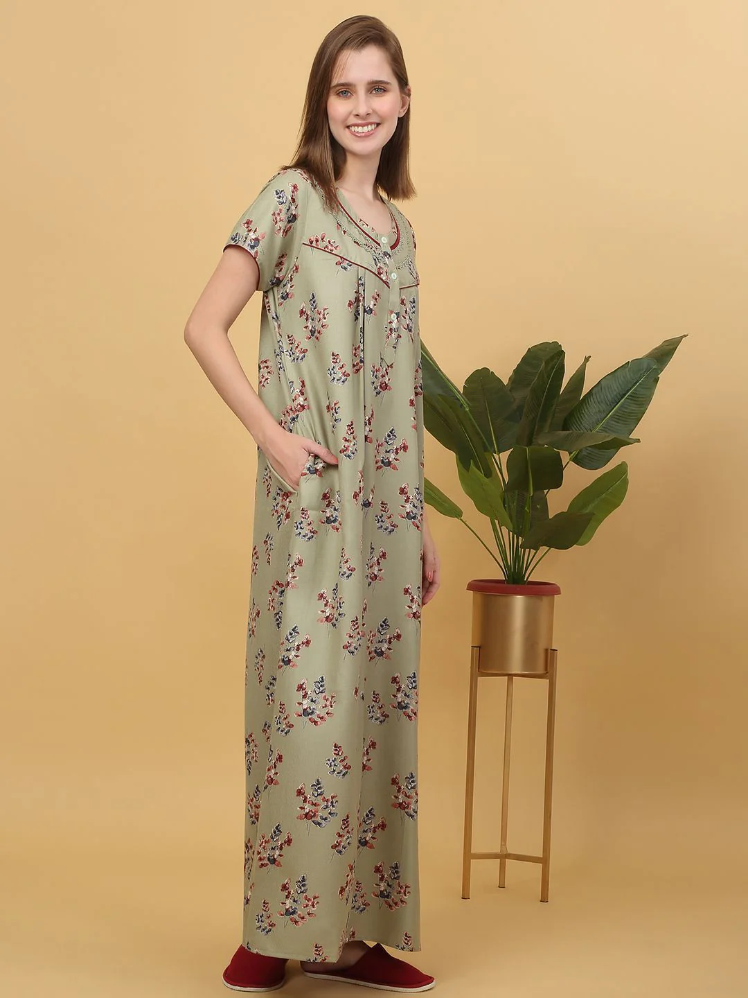 Sweet Dreams Printed pure cotton Maxi Nightdress - Image 3