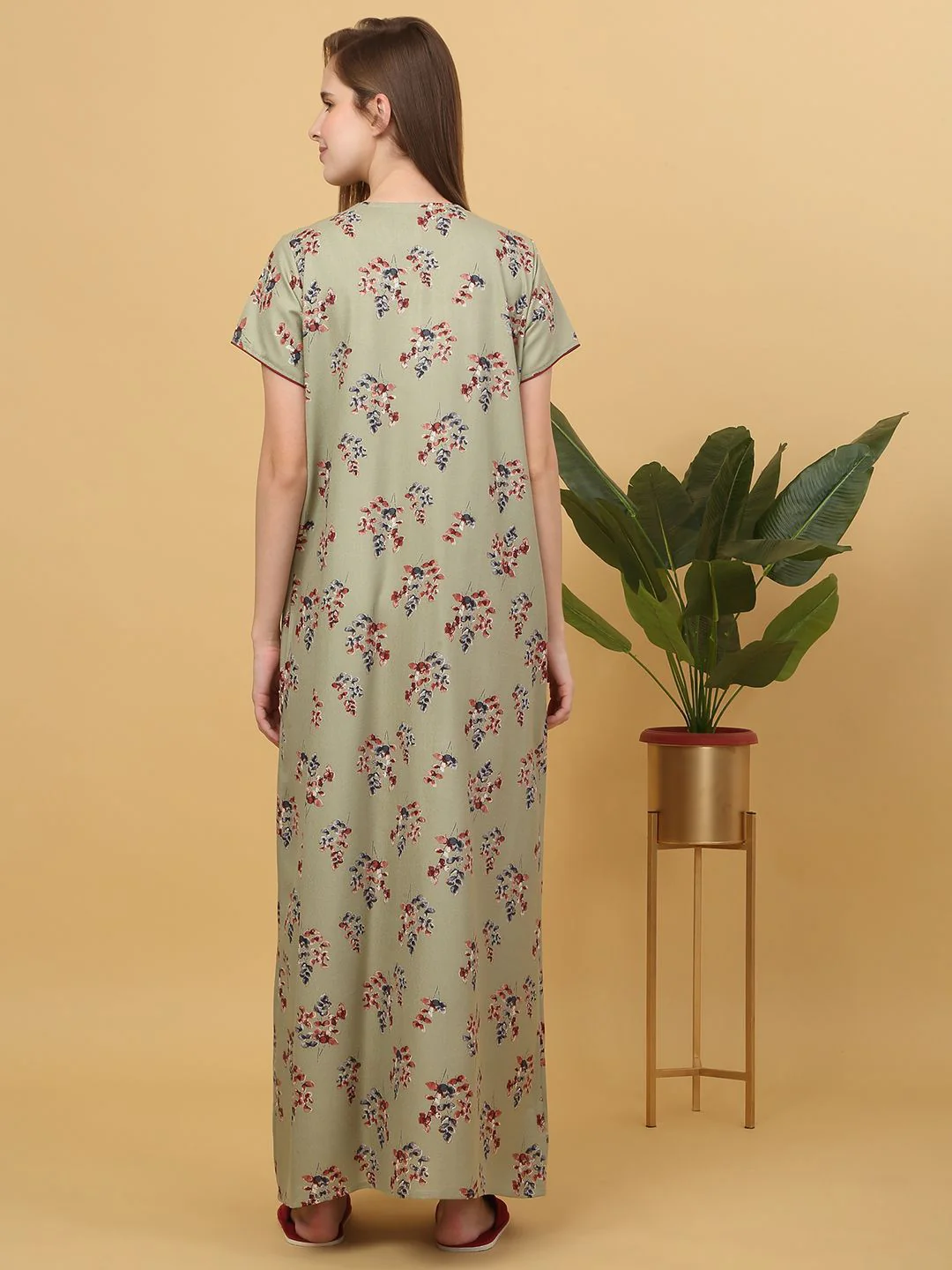 Sweet Dreams Printed pure cotton Maxi Nightdress - Image 4