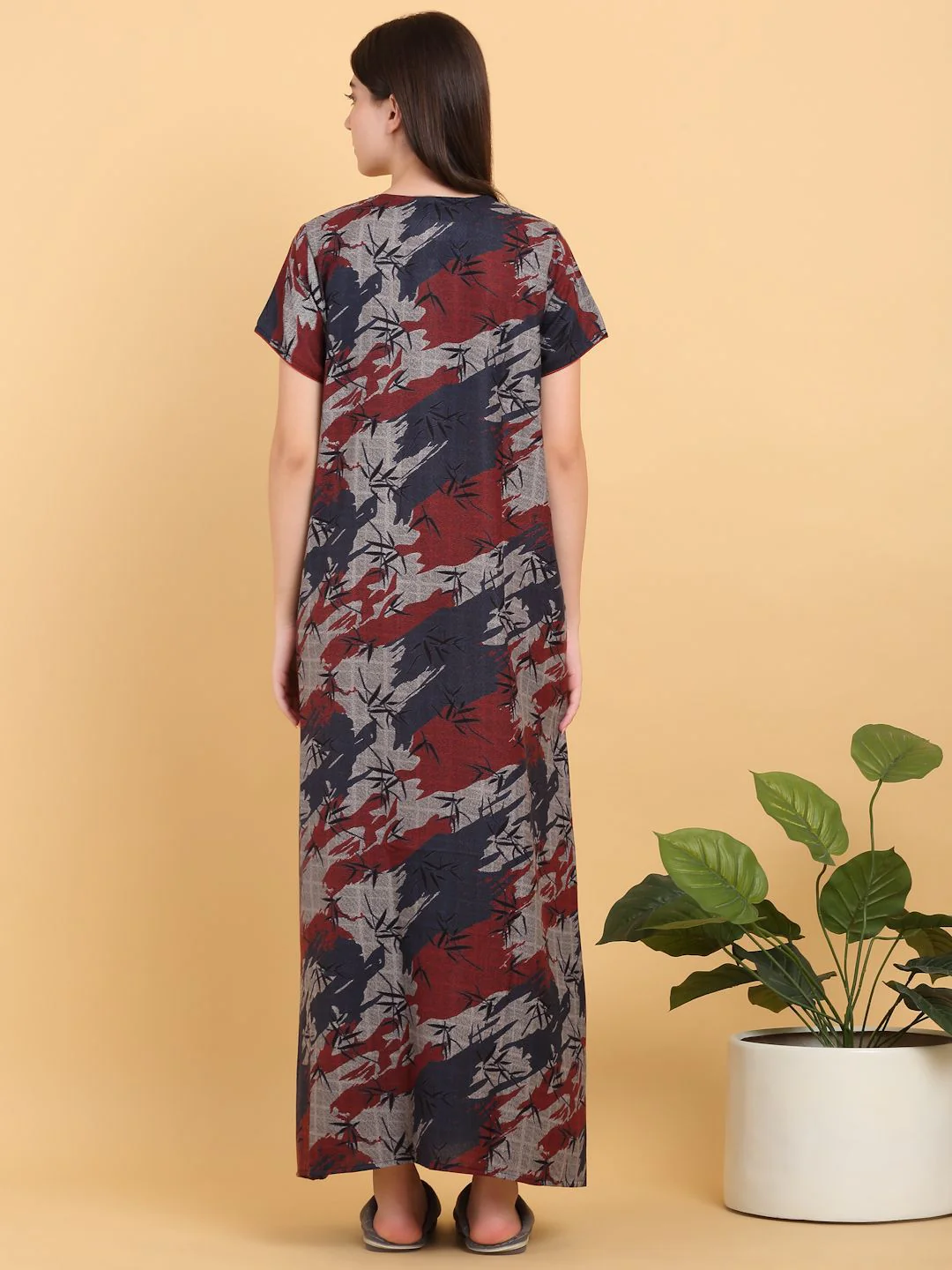 Sweet Dreams Round Neck Print Maxi Nightdress - Image 6