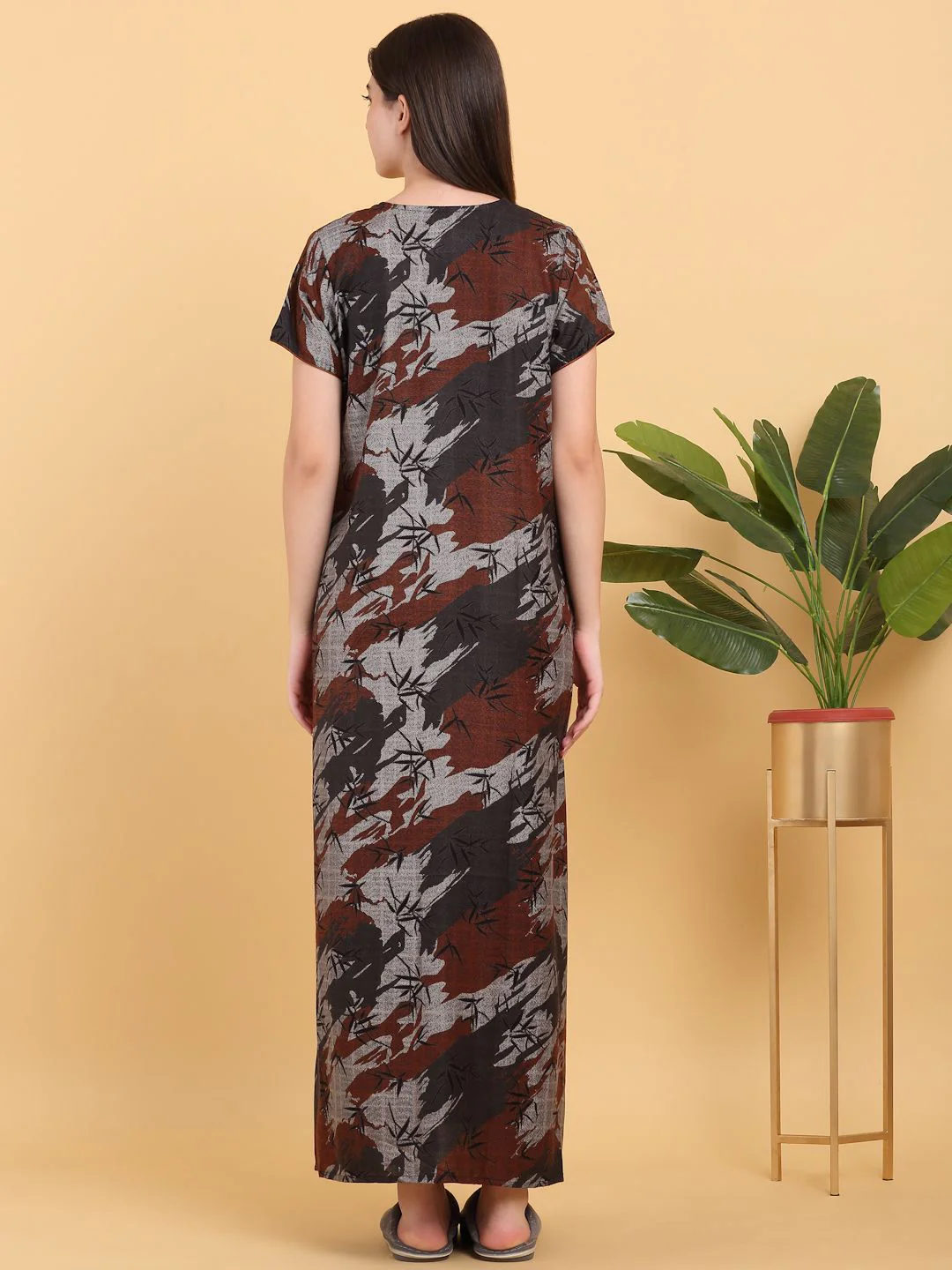 Sweet Dreams Round Neck Printed Maxi Nightdress - Image 4