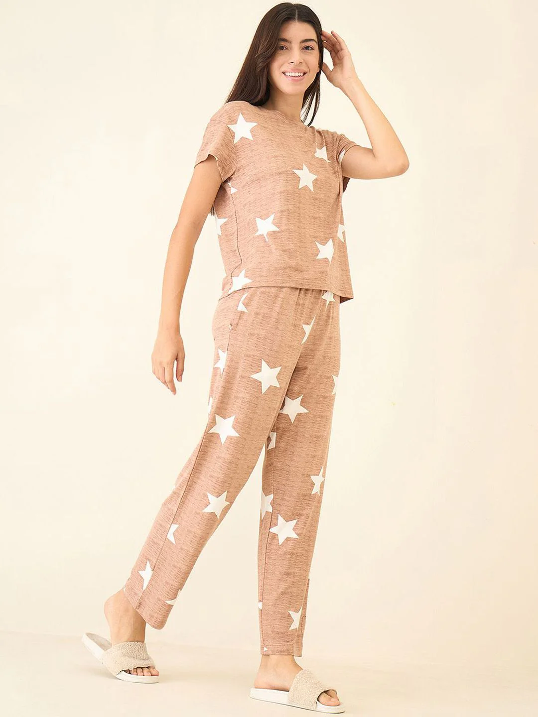 Sweet Dreams Women Printed Top & Pyjamas Night suit - Image 5