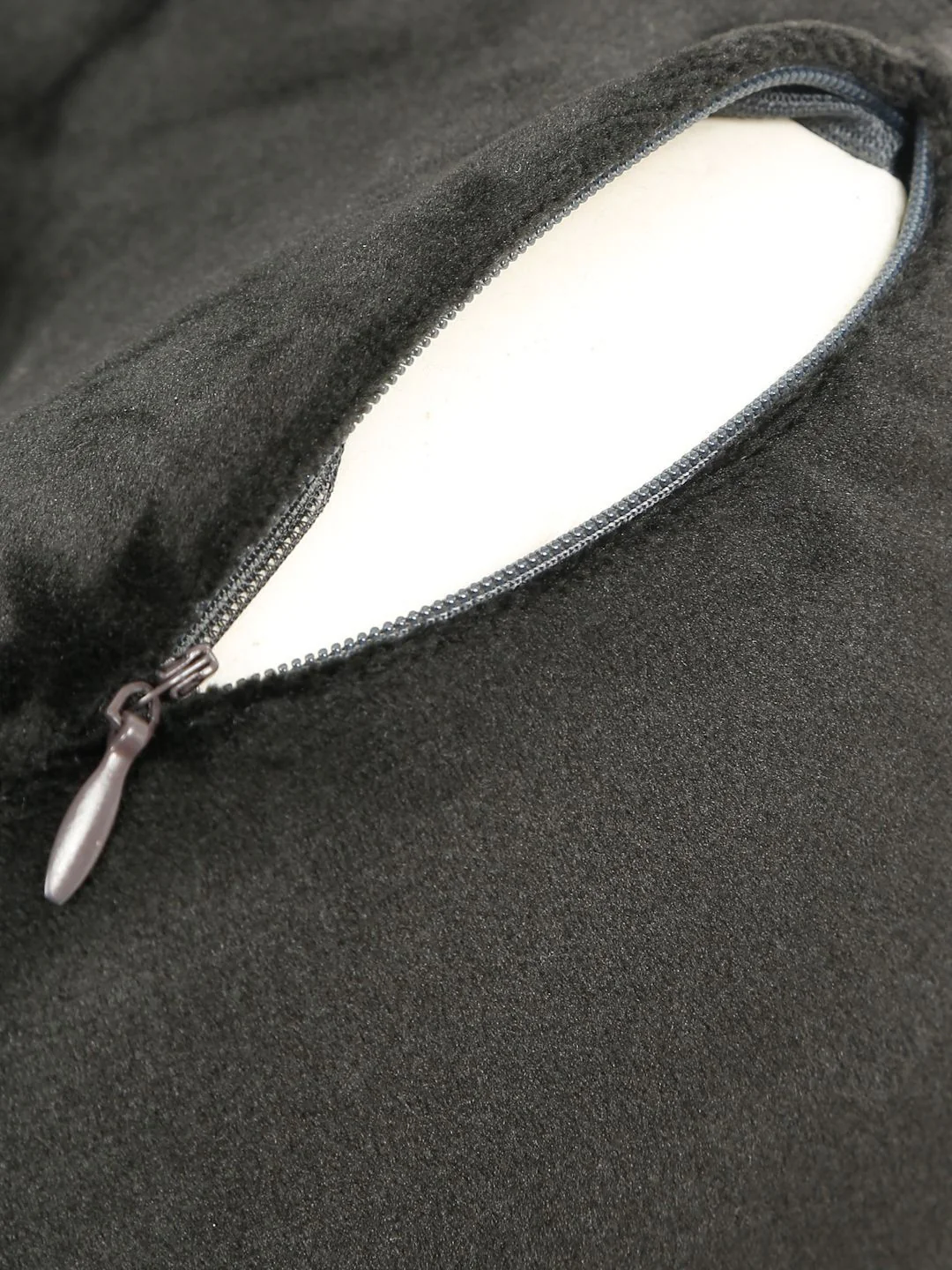 Teakwood Leathers Black Faux Velvet Breathable Travel Pillow - Image 4