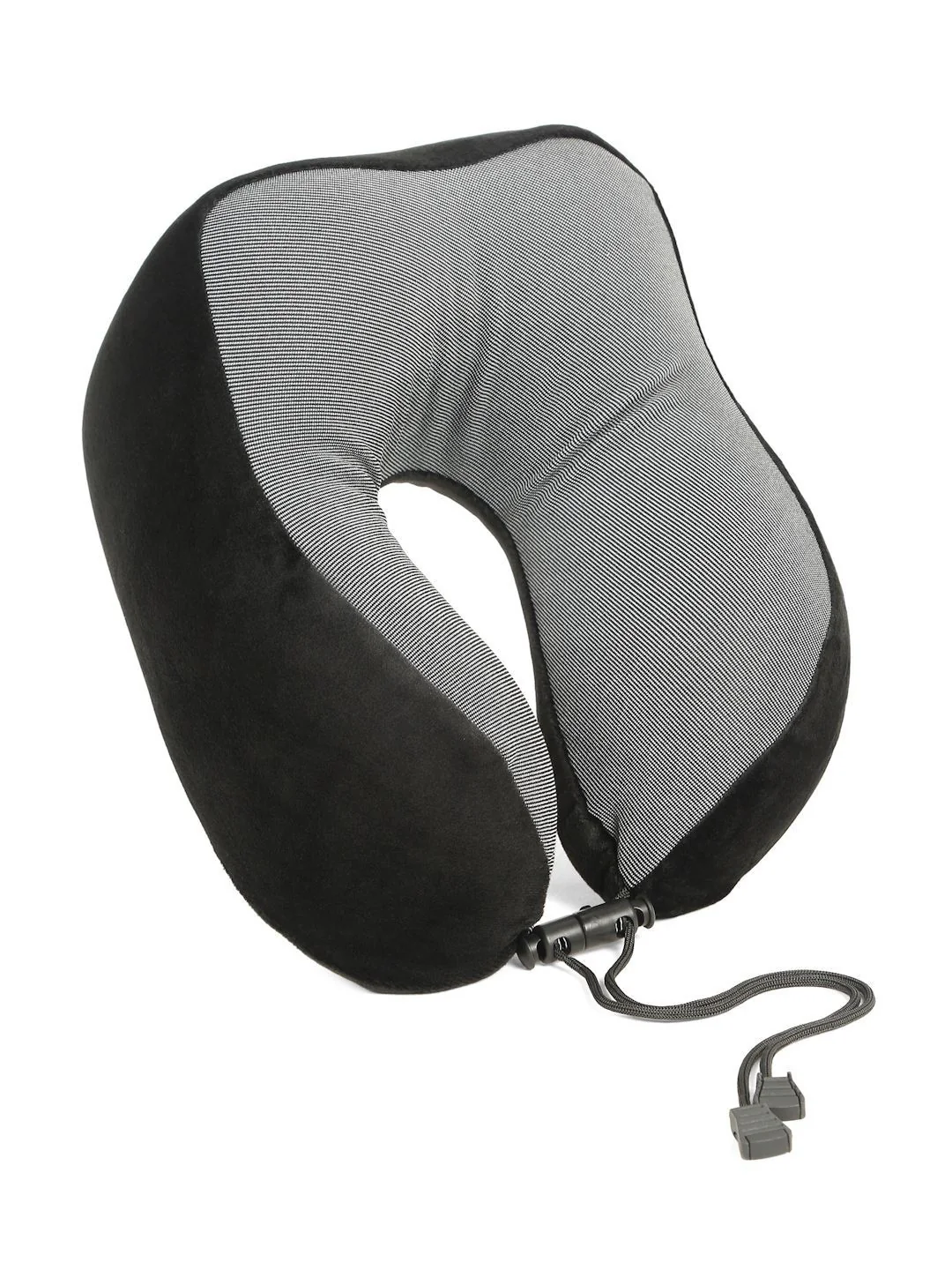 Teakwood Leathers Black Faux Velvet Breathable Travel Pillow - Image 6