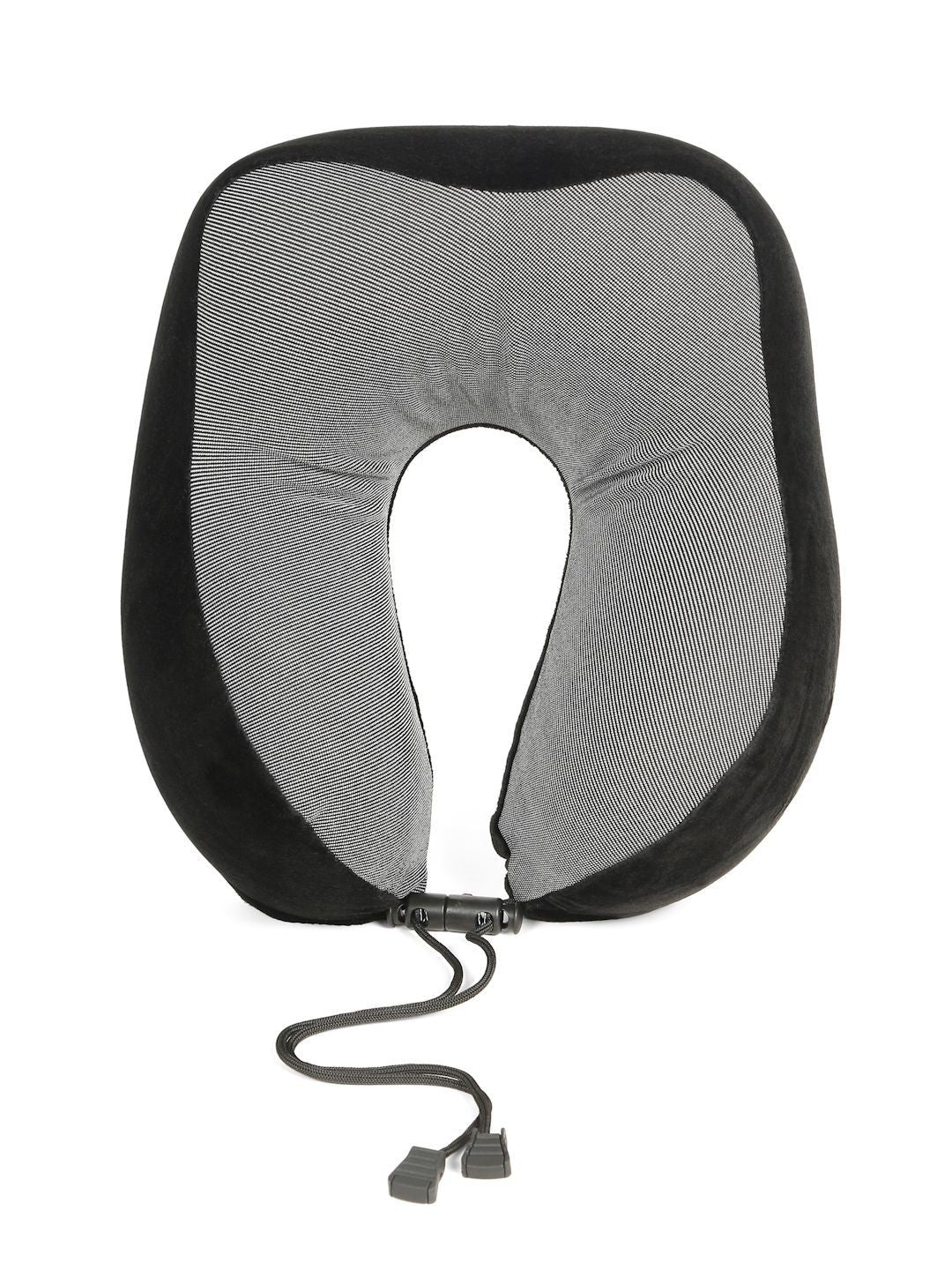 Teakwood Leathers Black Faux Velvet Breathable Travel Pillow - Image 3