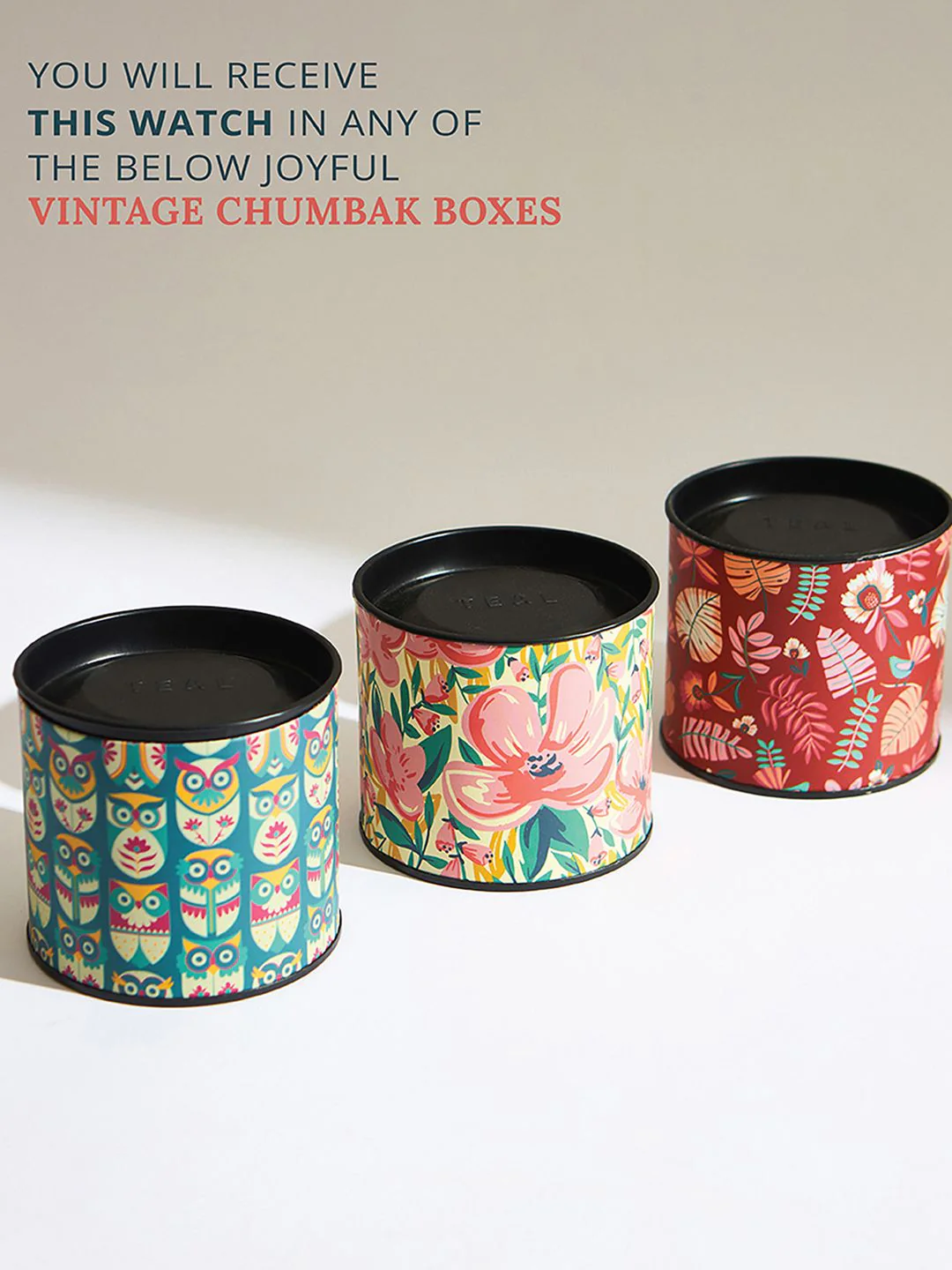 TEAL BY CHUMBAK Women Blue Brass Patterned Dial & Rose Gold-Plated Analogue Watch - Image 7
