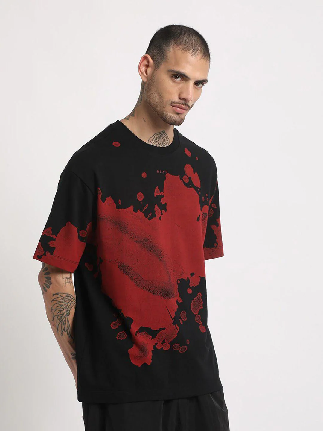 THE BEAR HOUSE Abstract Printed Regular Fit Cotton T-shirt - Image 3